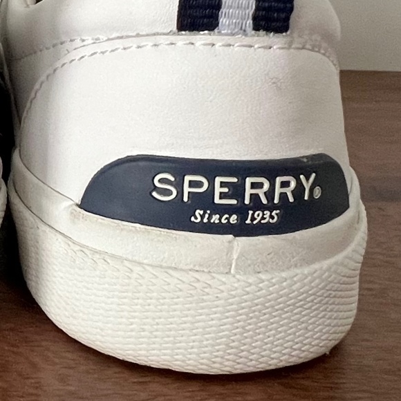 Sperry Pier Wave LTT White Leather Lace Up Sneakers Sz9 - Picture 8 of 13